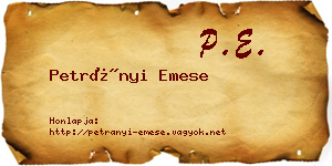 Petrányi Emese névjegykártya