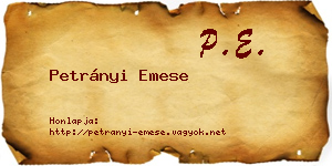 Petrányi Emese névjegykártya