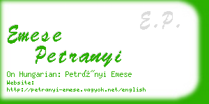 emese petranyi business card